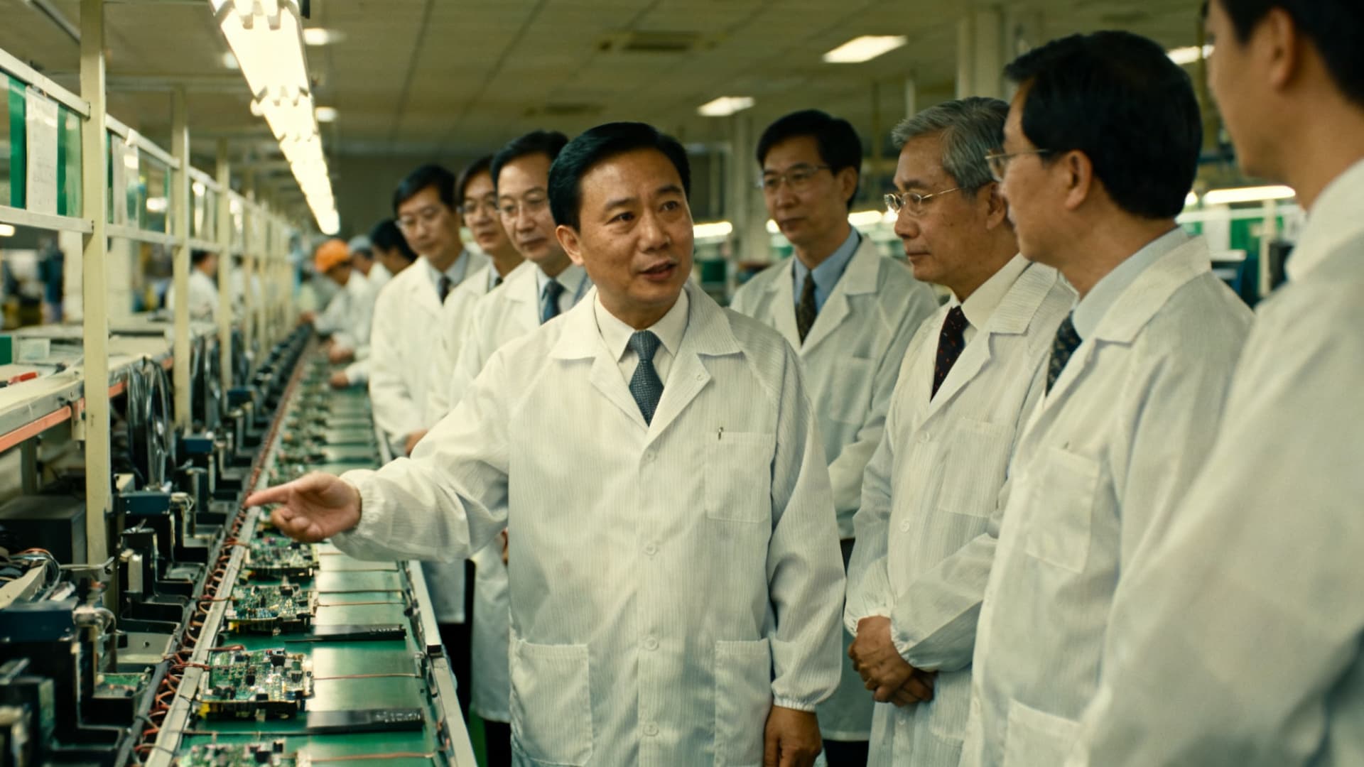 photo: a delegation on the shop floor, Shenzhen