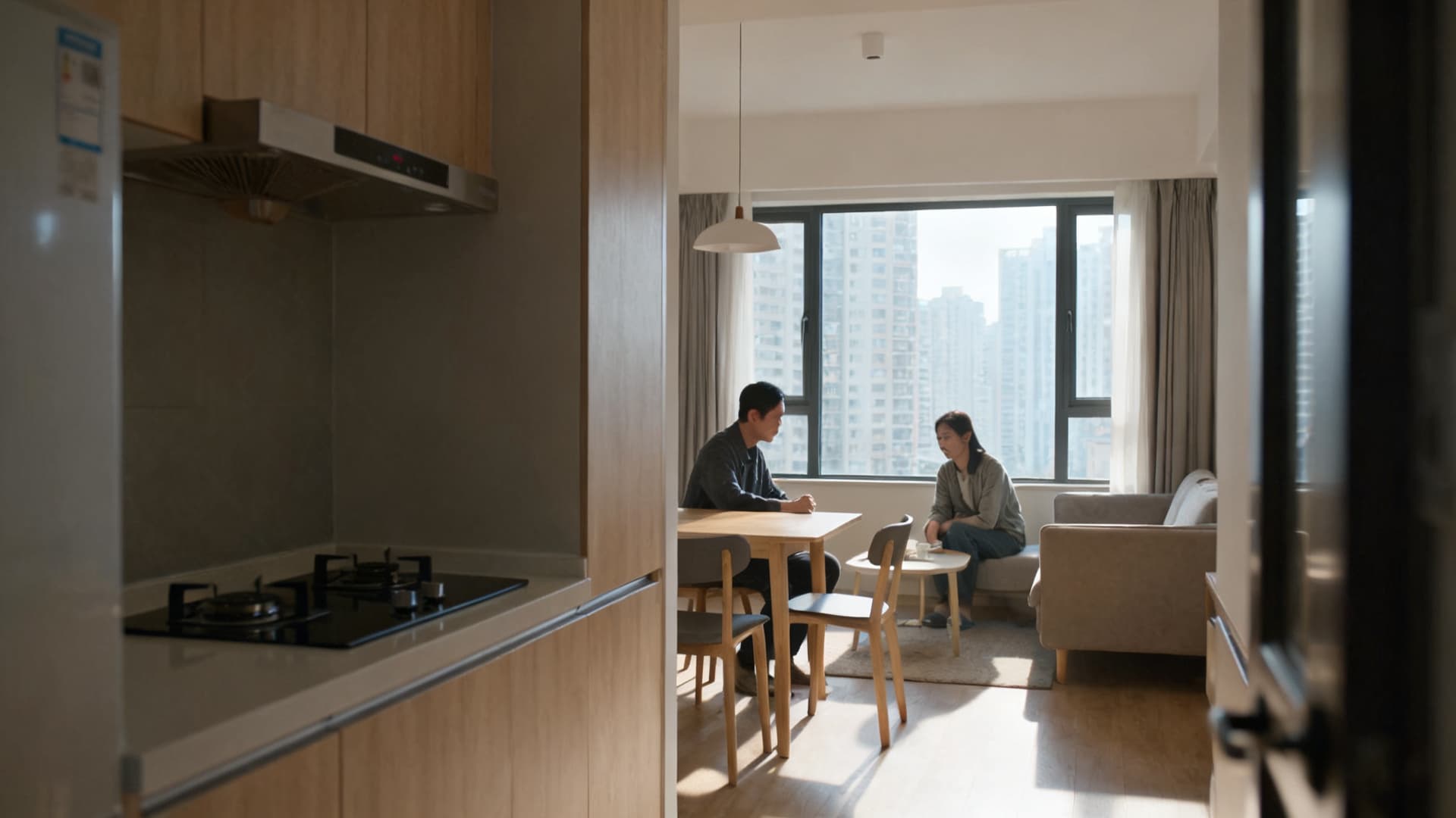 photo: a serviced apartment, the kitchen-living room