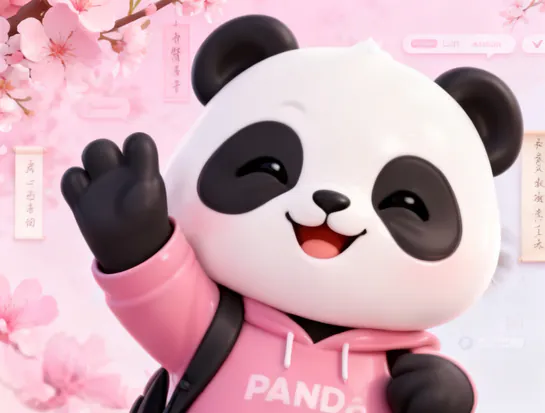 Панда PANDA машет лапой