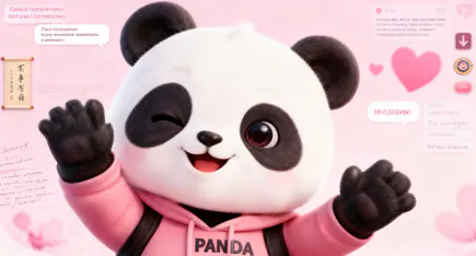 Панда PANDA машет лапой