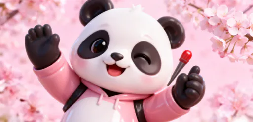 Панда PANDA машет лапой
